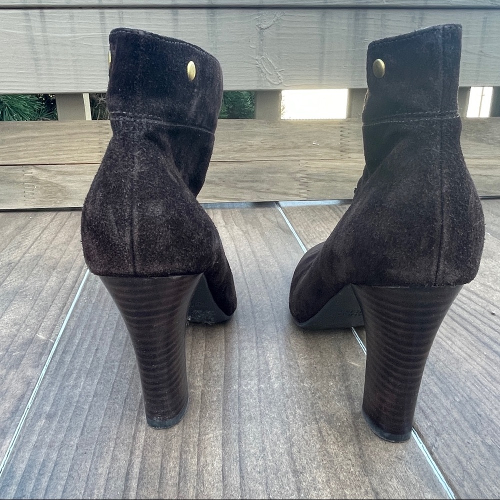 Franco Sarto Brown Suede leather slip on ankle boots size 7.5 - Picture 3 of 7